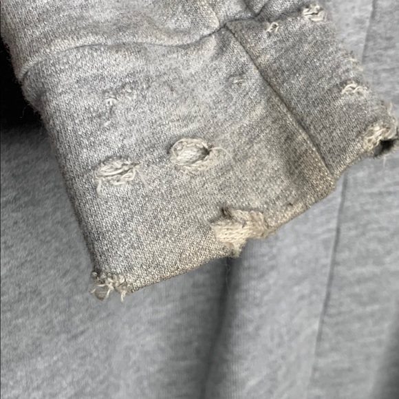 UNIF Grey Distressed Swing Style Zip Hoodie Jacket - Picture 7 of 9